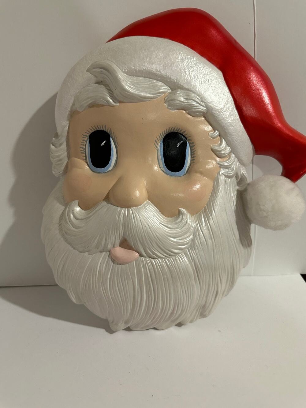 Vintage Ceramic Santa face Pearlized Painit